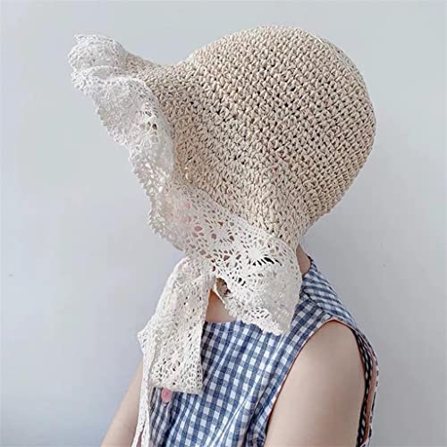 CPYGMXI 's Straw Hats Sun Hat Lace All-Match Breathable Straw Fisherman Hats for Outdoor Travel Sunshade Hat2