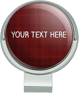 GRAPHICS & MORE Personalized Custom Red Plaid 1 Line Golf Hat Clip with Magnetic Ball Marker