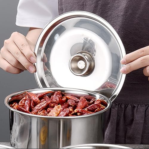 Tazón grande de acero inoxidable 22 cm con tapa miniatura 7