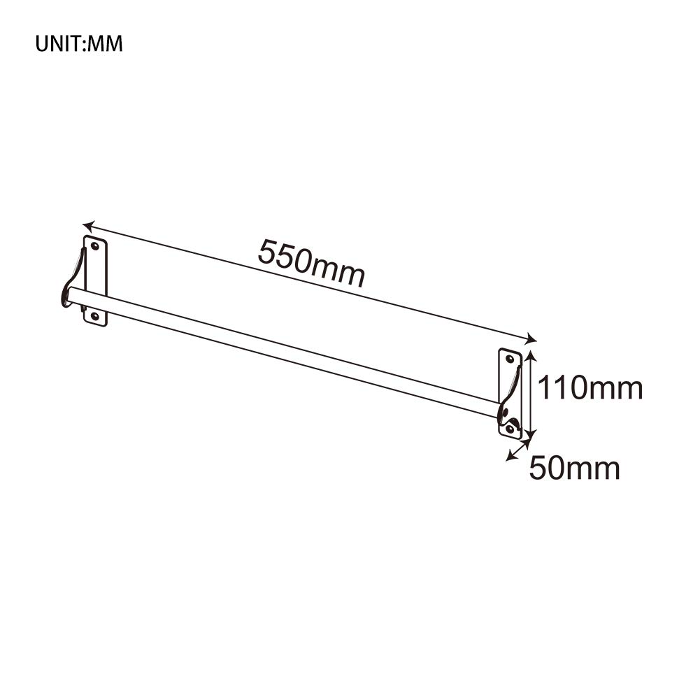 Ibergrif M31001-Placid, Toalleros de Pared, Accesorios de Baño, Acero Inoxidable, 55 cm