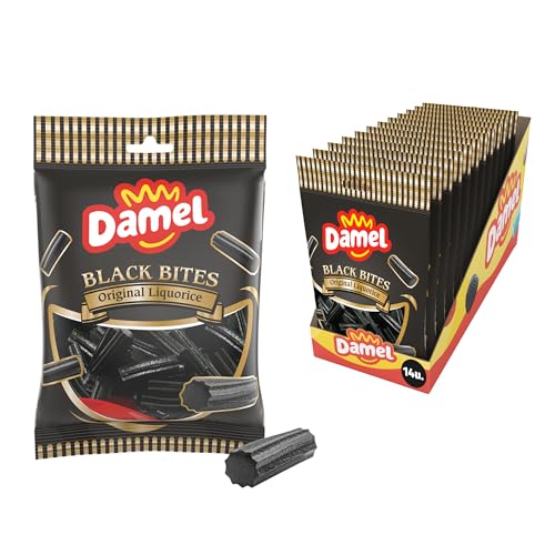 DAMEL Taco Regaliz Negro - Chuches Veganas de Regaliz - Golosinas 14 bolsas x 135gr - Chucherias perfectas para cualquier celebración
