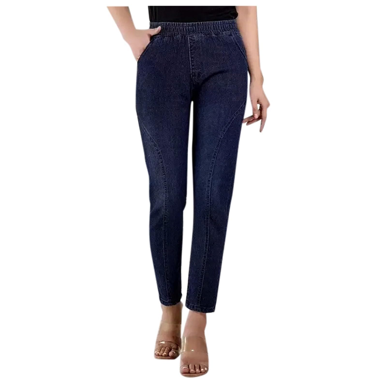 Générique Jean Femme Large Straight Pantalon Enceinte Elastique Flared Bootcut Extensible Vintage Décontractés Extensibles Slim à Élastique Confection Décontractée et Confortable en Denim Stretch