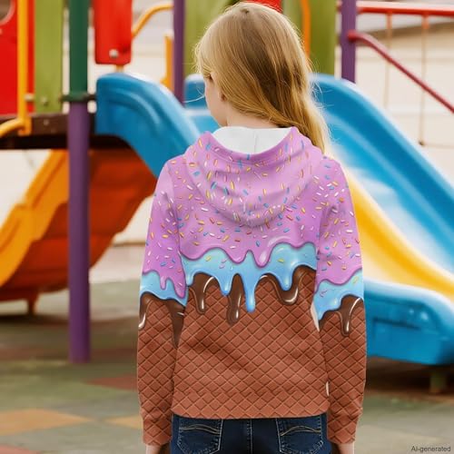 Image of Coloranimal Unisex Girls and Boys Long Sleeve Hoodies Hoody Athletic Pullover Sweatshirts Tops Age 6-16year