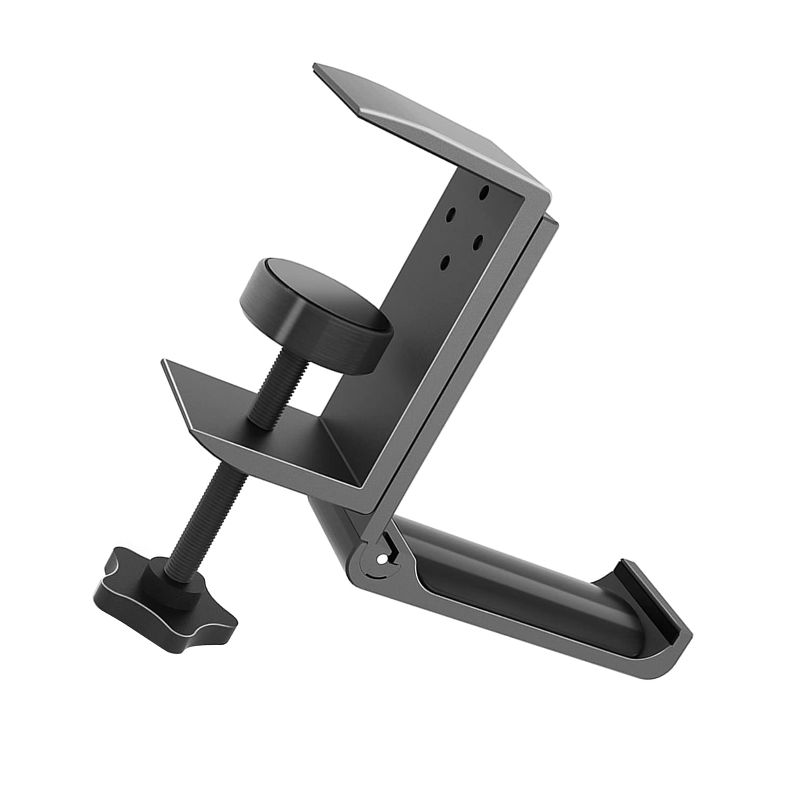 Universal Headset Hanger Headphone Hook Holder Desk Mount Stand Aluminum Alloy with Foldable Clamp Supports Horizontal Vertical Installation-image-24