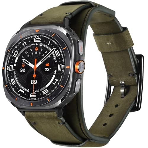 Bracelet en cuir véritable Galaxy Watch Ultra 47mm : l'élégance vintage au poignet