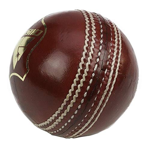 Chishti Cricket-Bälle, Leder, handgenäht, für Senioren, hochwertig, Gewicht 155 g, Rot, 6 Stück