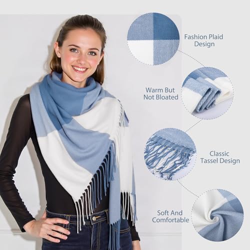 Image of Loritta Winter Scarf for Women, Long Plaid Shawl Wraps Scarves Gifts
