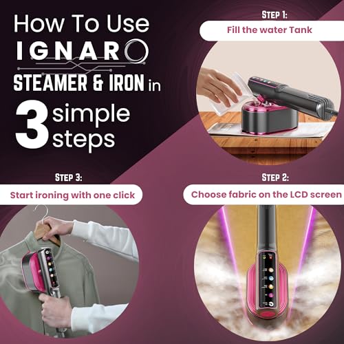 Image of Steam Iron for Clothes | Portable Garment Steamer & Wrinkle Remover | Quick Heat, Powerful Steam, Travel-Friendly Fabric Care with Adjustable Modes & Safety Cut-Off