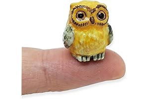 Adorable Yellow Owl Miniature Figurine
