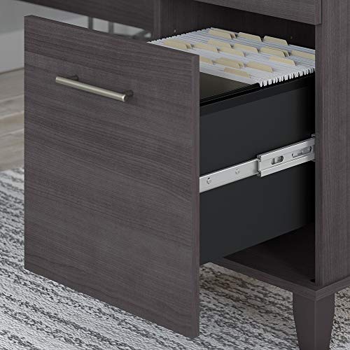 Bush-SET011SG-Somerset-72-Inch-W-L-Shaped-Desk-wHutch-and-5-Shelf-Bookcase-Storm-Gray