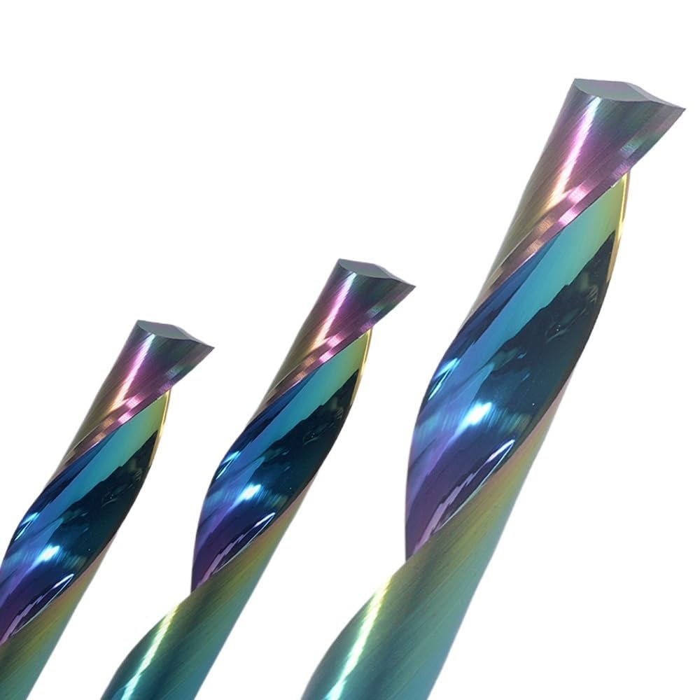 5 sztuk spiralnych frezów trzpieniowych z węglika wolframu, z pojedynczym ostrzem, z trzonkiem 3,175-12 mm, z powłoką DLC, frezy obrotowe CNC(5x17x45L)