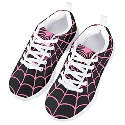Spider Web Print Kids Casual Tennis Shoes for Girls Boys School Dance Running Tennis Shoes Lace Up Lightweight Walking Athletic Sneakers3