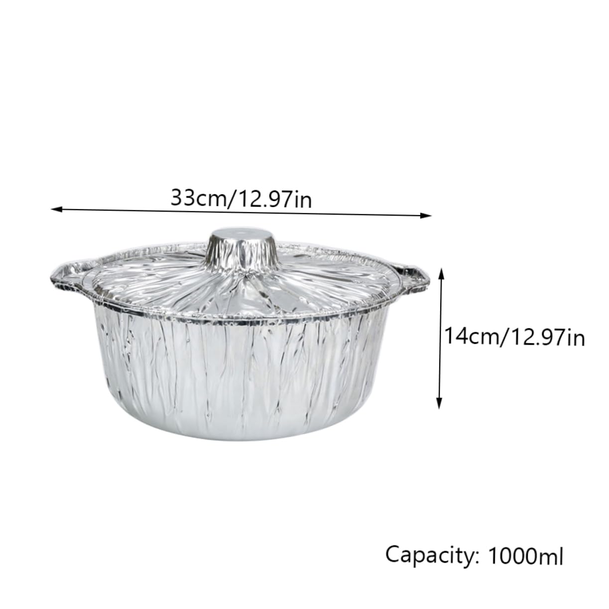 SOLUSTRE Outdoor Portable Foil Pot with Lid Cooking Pan for Camping Barbecue Versatile Cooking for Outdoor Meal Prep
