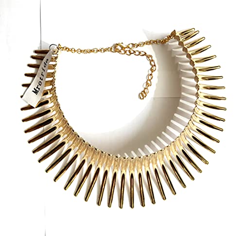 Mrotrida Women's Big African Necklace Adjustable Indian Style Bending Alloy Big Thorn Statement Collar Choker - Image 6