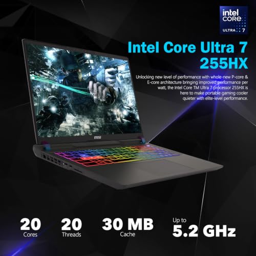 Image of MSI Vector 16 Gaming Laptop NVIDIA RTX 5070Ti 32GB RAM 2TB Intel Ultra 7