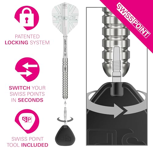 Target Darts Rob Cross Generation 1 Steel Tip Darts, 90% Tungsten Dart Set, 21G | G1 Player Edition Darts with Swiss Points, Pro Grip Shafts, No.6 Dart Flights & SP Tool - Image 4