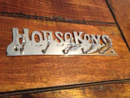 Larger Chrome Plated Solid Brass House Keys Key Hook 5 Hooks Wall Mounted Holder Rack Including fixings, Silver Chrome Plated - Image 4