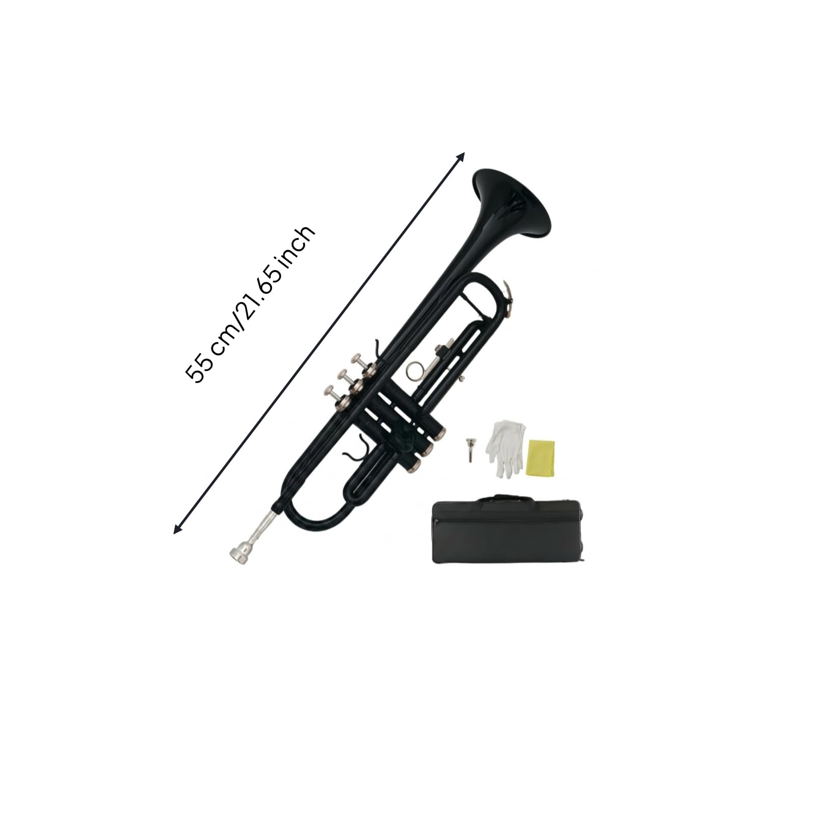Tromba in Laccata Nera Tromba in Si Bemolle Tre Pistoni per Principianti, Musicisti, Studio, Scuola, Concerti