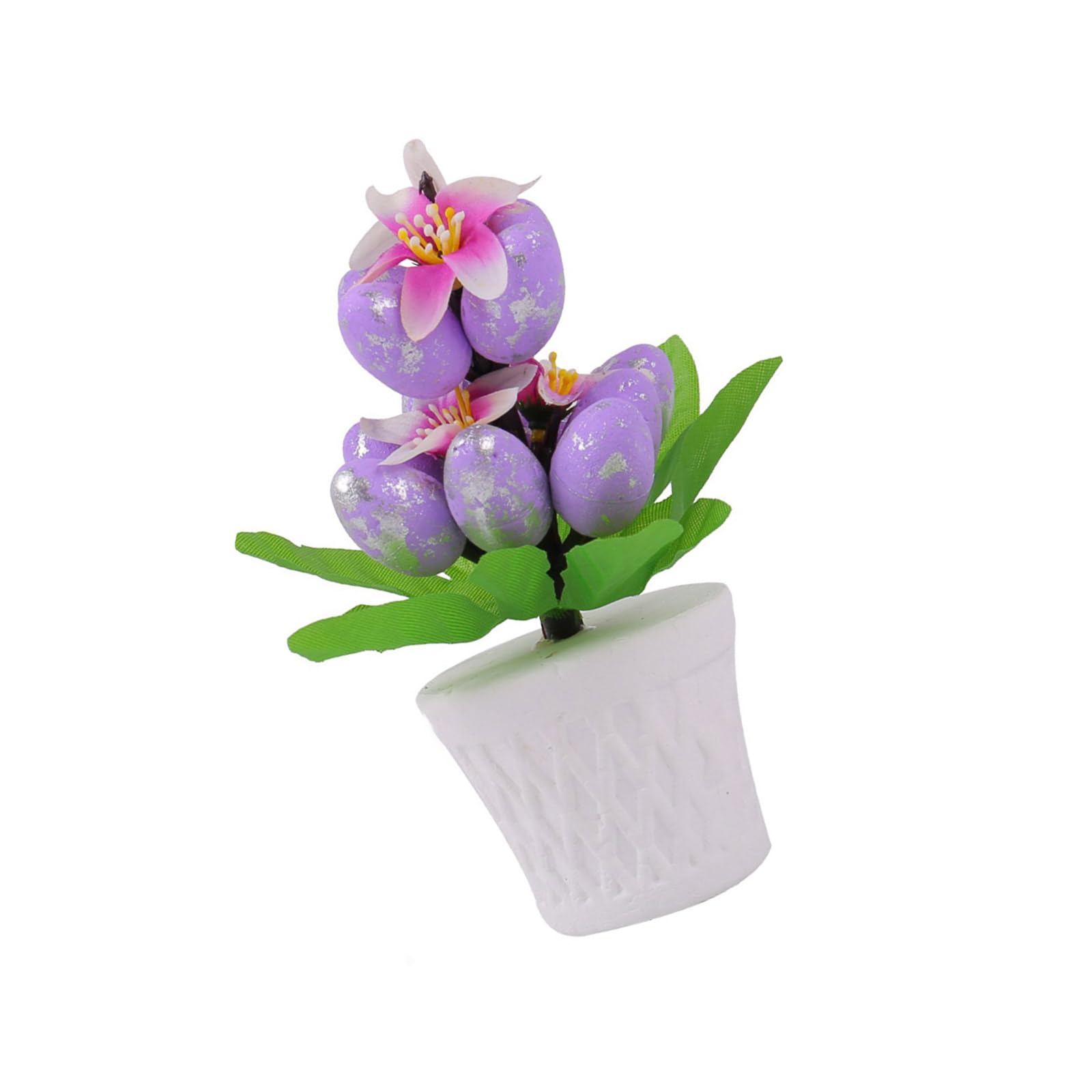 Elnwnnkc Purple Easters Eggs Tree Bonsais Decorative Potted Plant For Home And Decoration Flower Planter Ornament Easters Celebration Decoration