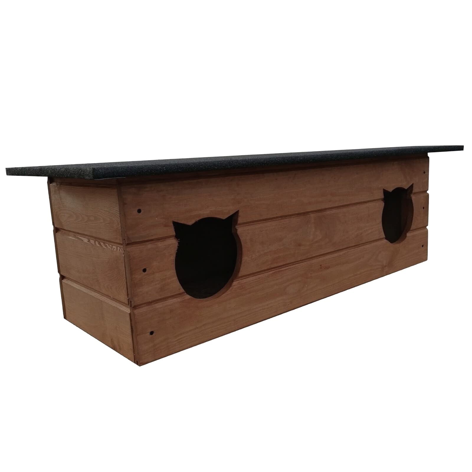 Katzenhaus 110x40 cm Katzenhütte Höhle Outdoor für draußen Winterfest isoliert Holz Versteck Sicherheit Komfort