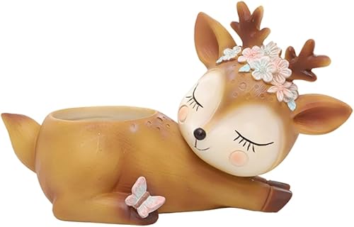 Yardwe 1 soporte para plantas de animales, mini maceta de resina para escritorio, maceta de resina, suculentas, macetas, jarrón, tapicería, macetas