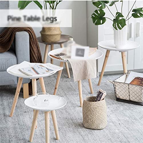 Table basse lit canapé table d'appoint ronde bois nordique - 5