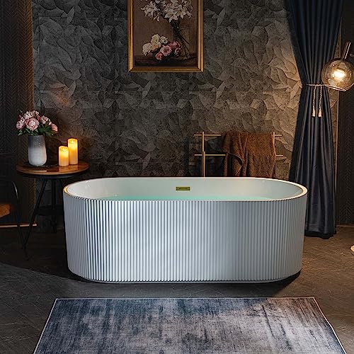 WOODBRIDGE 67" L x 31-1/2" W Freestanding Contemporary Soaking Bathtub,Unique
