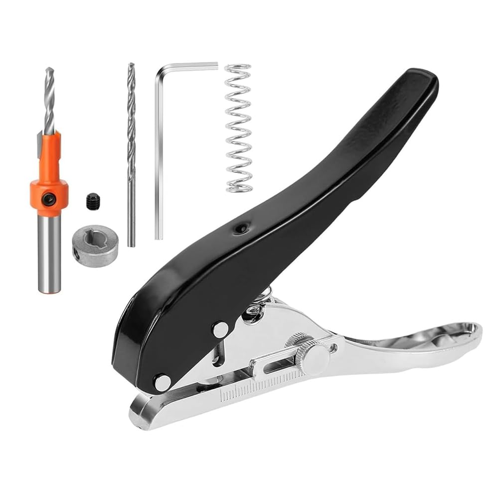Einlochlocher, Locher 5/16 Zoll (8 mm), 5-teilig, robust, tragbar, handlich, for Karten, einfache Montage