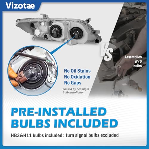 Image of Headlights for 2010 2011 Toyota Camry SE LE XLE Base 4-Door Sedan | Halogen Headlights for 2010-2011 Toyota Camry SE LE XLE Base Sedan, Black Housing (US Version Only, NOT fit hybrid models)