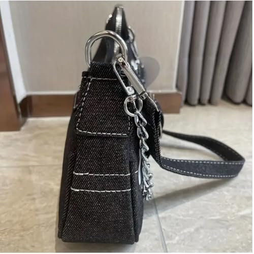 Y2K Star Denim Underarm Bag Vintage Gothic Shoulder Bag Women's Grunge Punk Handbag & Purse3