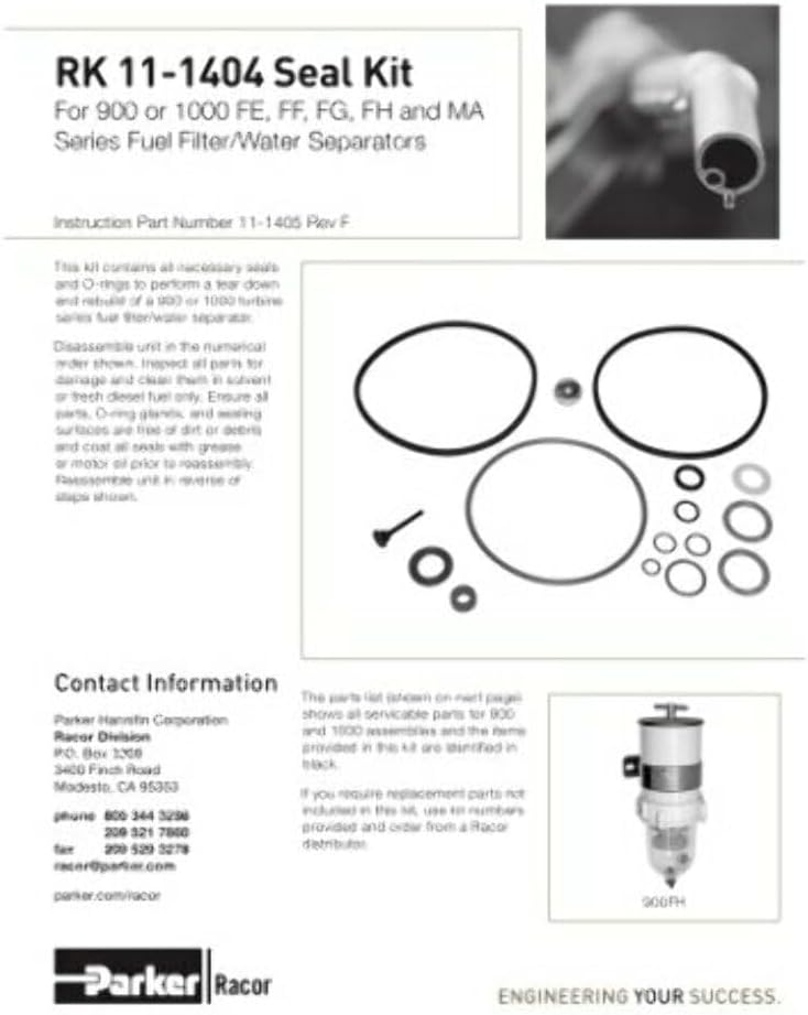 Boating Accessories New Kit Seal F/900 & 1000 Parker Hannifin - Racor Div Rk11-1404