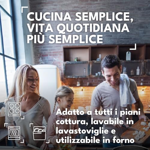 Set di padelle da 3 pezzi, 24 cm, 26 cm e 28 cm, con manico rimovibile, antiaderente a induzione, pentole salvaspazio, lavabile in lavastoviglie e senza PFAS - immagine 6