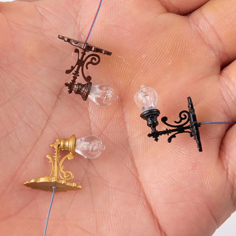 5x Miniatur Wandleuchten Für Puppenhaus - LED Beleuchtung 1:87