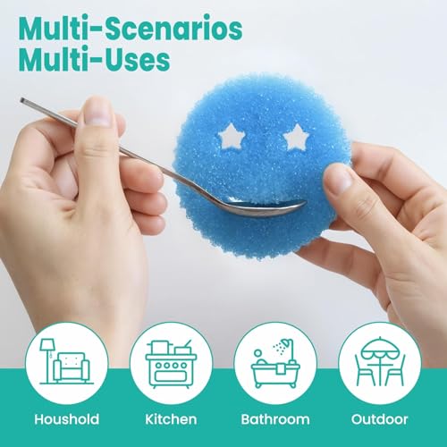 Image of Scrub Sponge Dish Scrubbers, Temperature Controlled Non-Scratch Sponges Pad