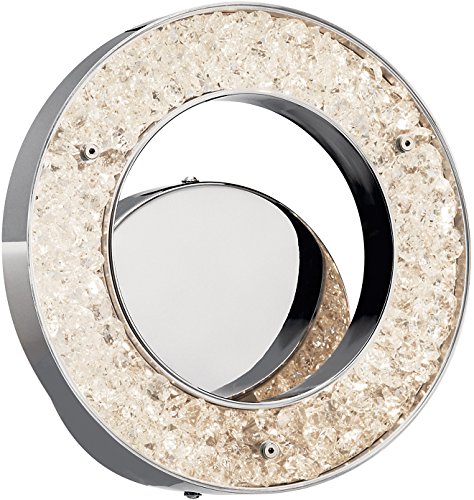 Elan Lighting 83414 Crushed Ice - 9.75 Inch 15W 75 LED Wall Sconce, Chrome Finish with Clear Glass with Clear Crystal