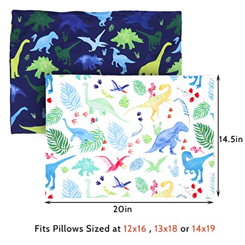 Tanofar HU-XI-33 Toddler Pillowcase, Kids Pillow Cover For Sleeping, 2 Pack Dinosaur Set Fit Pillow Sized 13"X 18 Inch Or 14"X19", 100% Silky Soft Microfiber, Envelope Closure, Baby Travel Pillowcase For Boys Girls thumb #6