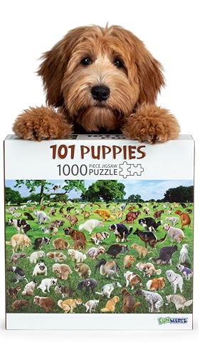 Funwares Original 101 Puppies Puzzle – 1000-Piece Hilarious Dog Jigsaw – Funny Gift for Dog Lovers, White Elephant, and Pet Lovers with a Sense of Humor