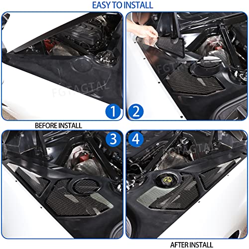Image of Engine Bay Side Panel Cover Trim Compatible with Chevrolet Corvette C8 2020-2026, Rear Engine Covers, Engine Compartment Side Panel Decoration Accessories 5Pcs (Silver)