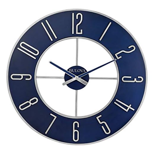 27" Blue Steel Oversize Wall Clock
