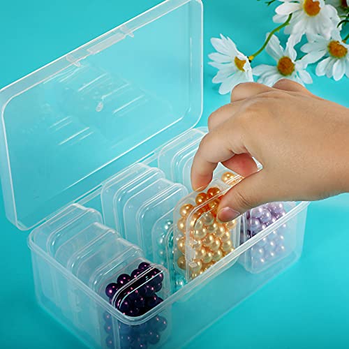 Image of Blulu 13 Pieces Small Bead Organizers Plastic Bead Storage Containers with Lids Mini Clear Storage Cases Transparent Craft Boxes for Jewelry Diamonds DIY Art Craft Accessory(2.5 x 1.8 x 0.8 Inch)