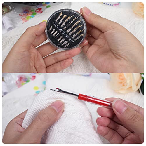 Premium Large Sewing Kit for Adults, 237 Pcs DIY Sewing Kit, Needle and Thread Kit for Beginners, Kids, Basic Home Hand Sewing Supplies Repair Kits, Emergency Travel Sewing Kits