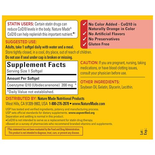 Image of Nature Made CoQ10 (Coenzyme Q 10) Softgel, 105 count : 105 count