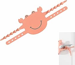 Soft Cartoon Door Silencer Lock Sleeve Buffer,Adjustable Silicone Door Latch Cover for Noise Reduction,Soft Sleepers,Pets-Fits Most Doors (Adjustable 5-Position Design, Flexible) (Pink)