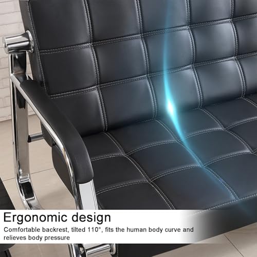 Stylish PU Reception Chairs, Waiting Room Bench with Arms, Modern Pull Point Design for Clinics, Airports, Hospitals, Barber Shops, and Offices (Brown, 180cm/73in)