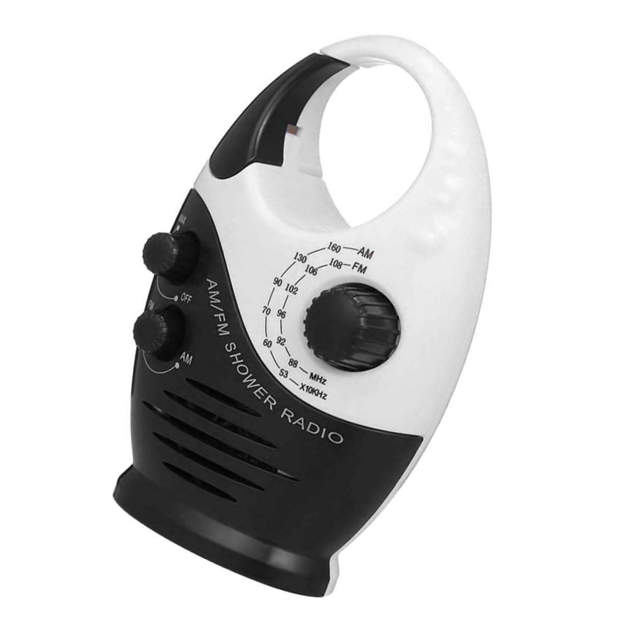 IMIKEYA Radio Portátil Am/FM con Asa de Gancho, Ligera Plástico, Adecuado para Viajes Playa y Uso Junto Mesa de Noche