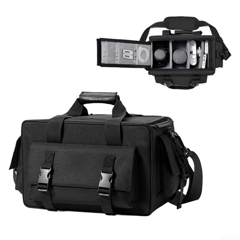Torba na aparat Fujifilm do canon dla sony, organizer crossbody o dużej pojemności, nylonowe etui na lustrzanki (czarna)