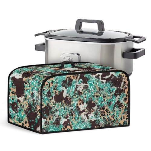 LJMKZJN Air Fryer Cover Novelty Slow Cooker Travel Storage Bag Top Handle and Storage Pockets Dust Covers for Home Kitchen Dining Room Decorations, Cow Print
