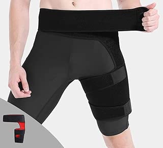 Groin Support Compression Recovery Thigh Wrap for Hip Injury Sciatica Adjustable Neoprene Thigh Compression Wrap for Sciatic Nerve Pain Neoprene Hernia Pulled Groin Quad Hamstring Brace for Men Women - coolthings.us