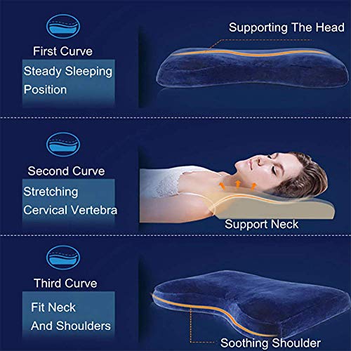 FCXBQ Memory Cotton Cervical Kissen, Schmetterling Slow Rebound Atmungsaktive Nackenkorrektur Kontur Kissen, Ergonomisch gestaltete Positionierung Schlafbett Kissen, Weiß - Image 5