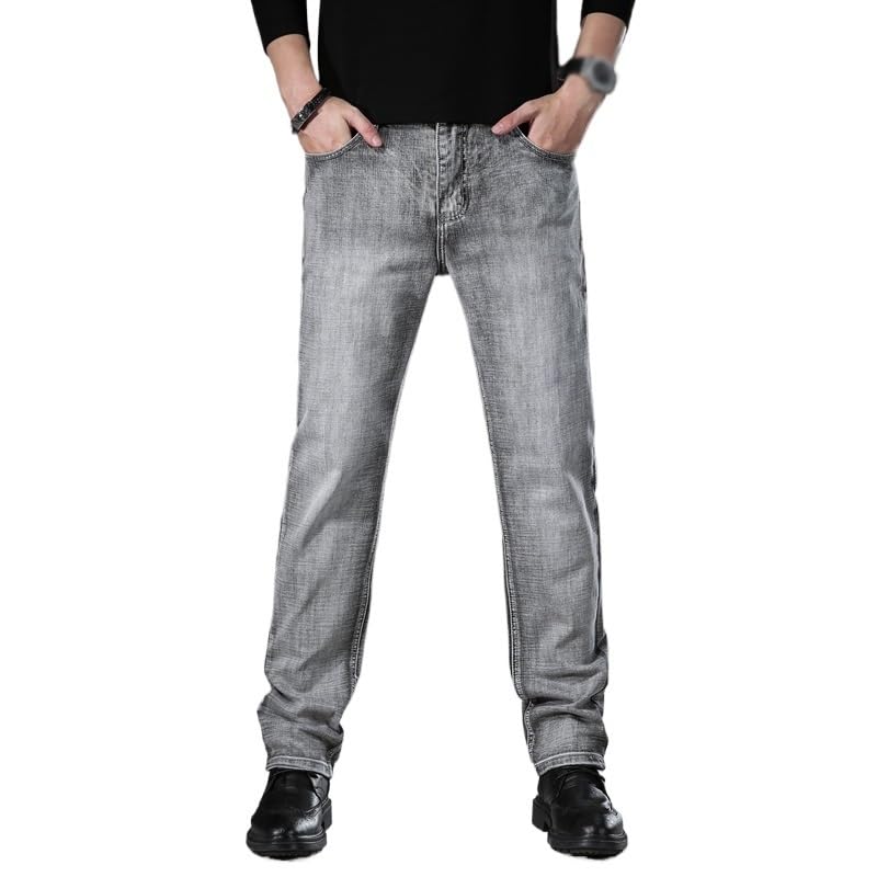 Casual Stretch Slim-fit Basic Jeans Business Retro Solid Jeans2